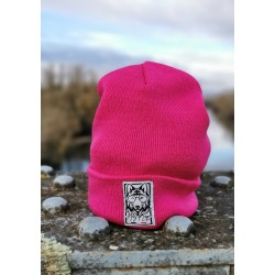 Bonnet à revers fuschia