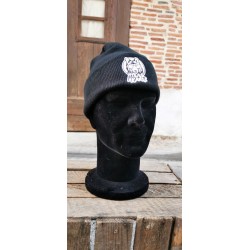 Le brodé, bonnet à revers noir